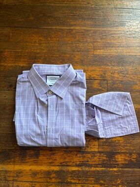 Charles Tyrwhitt Lavender Check Dress Shirt - Men's 17/35